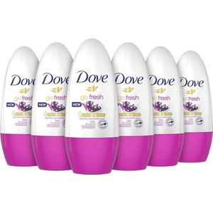 Dove Go Fresh Açaí Berry & Waterlily Anti-Transpirant Deodorant Roller - 6 x 50 ml  - Voordeelverpakking