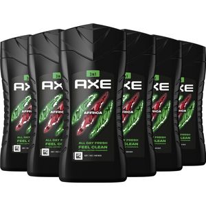 AXE 3-in-1 Douchegel - Africa - met de verfrissende geur van mandarijn en sandelhout - 6 x 250 ml
