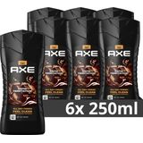 AXE 3-in-1 Douchegel - Dark Temptation - met de geur van donkere chocolade en een vleugje kruiden - 6 x 250 ml