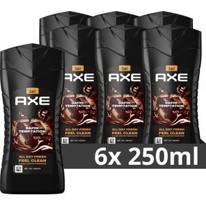 AXE 3-in-1 Douchegel - Dark Temptation - met de geur van donkere chocolade en een vleugje kruiden - 6 x 250 ml