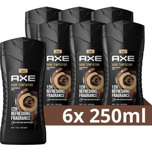 Axe Dark Temptation For Men - 6 x 250 ml - Douchegel - Voordeelverpakking