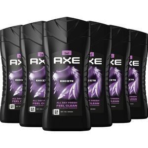 AXE 3-in-1 Douchegel - Excite - met de frisse geur van verse kokosnoot en zwarte peper - 6 x 250 ml
