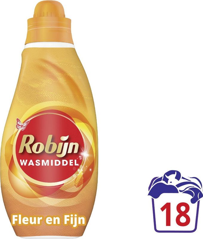 Robijn - Fleur & Fijn - Vloeibaar Wasmiddel - 90% Biologisch Afbreekbaar - 100% Gerecycled Plastic