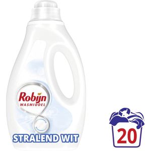 2+2 gratis: Robijn Vloeibaar Wasmiddel Stralend Wit 20 Wasbeurten 1 liter