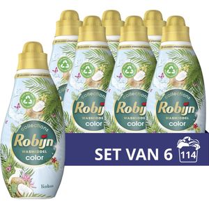 Robijn Klein & Krachtig vloeibaar wasmiddel Kokos Sensation 665 ml (6 flessen - 114 wasbeurten)