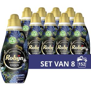 Robijn Klein & Krachtig vloeibaar wasmiddel Black Velvet Beautiful Mystery 665 ml (8 flessen - 152 wasbeurten)