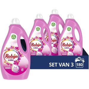 3x Robijn Vloeibaar Wasmiddel Color Pink Sensation 60 Wasbeurten 3 liter