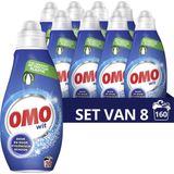 8x OMO Vloeibaar Wasmiddel Klein en Krachtig Wit 700 ml