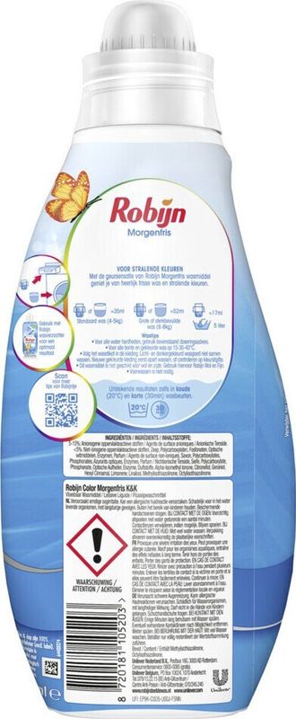 Robijn - Klein & Krachtig - Vloeibaar Wasmiddel - Morgenfris - 80% Biologisch Afbreekbaar