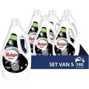 Robijn Black Vloeibaar Wasmiddel - 5 x 36 wasbeurten - Voordeelverpakking