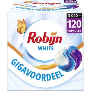 Robijn Classics Stralend Wit 3-in-1 Wascapsules - 3 x 40 wasbeurten - Voordeelverpakking