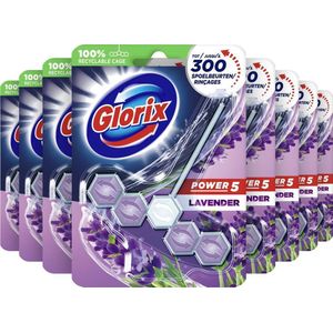 Glorix Power 5 WC Blokjes - Lavendel - 9 stuks - Voordeelverpakking