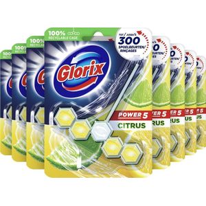 Glorix Power 5 WC Blokjes - Citroen - 9 stuks - Voordeelverpakking