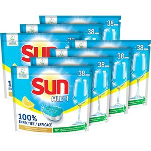 Sun All-in One - Vaatwastabletten met Ecolabel Citroen - Voordeelverpakking 7 x 38 tabs (266)