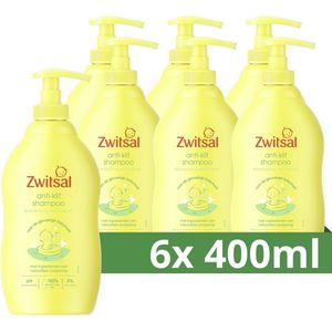 Zwitsal Anti-Klit Shampoo - Baby - met anti-prik formule en ingrediënten van natuurlijke oorsprong - 6 x 400 ml
