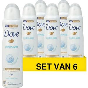 Dove Cotton Soft Anti-transpirant Deodorant Spray - 6 x 150 ml - Voordeelverpakking