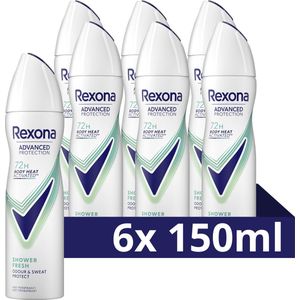 6x Rexona Deodorant Spray Advanced Protection Shower Fresh 150 ml