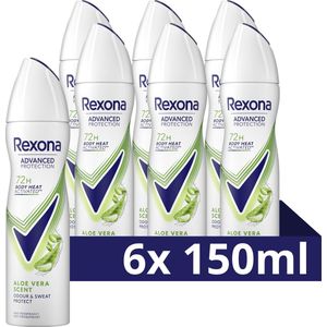 Rexona Women Advanced Protection Anti-Transpirant Spray - Aloë Vera - met Body Heat Activated Technologie - 6 x 150 ml