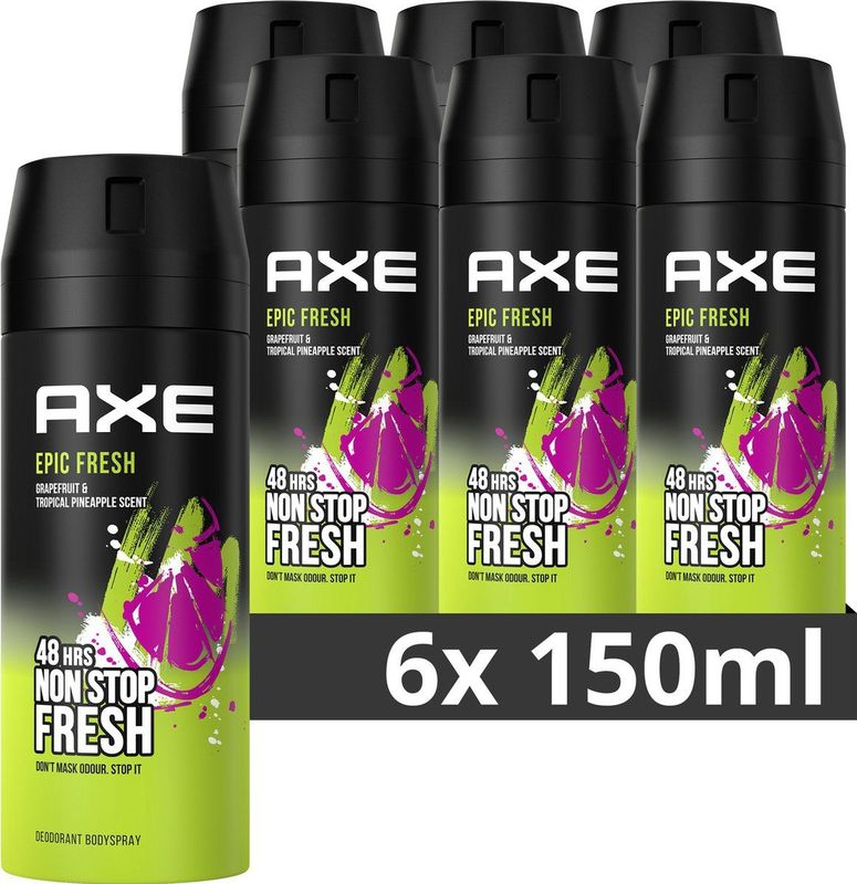 AXE Epic Fresh Deodorant Bodyspray - 6 x 150 ml - Voordeelverpakking