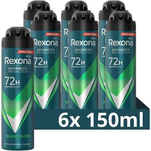 Rexona Advanced Protection Anti-Transpirant Deodorant Spray - Quantum Dry - met MotionSense Technologie - 6 x 150 ml