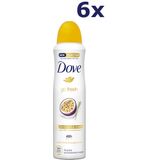 6x Dove Deospray - Passievrucht & Citroengras 150 ml