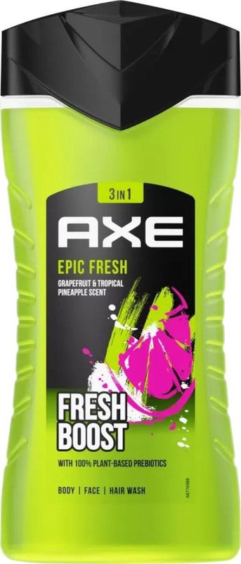 Axe - 3-in-1 Douchegel - Epic Fresh - 250 ml - Natuurlijke Ingrediënten