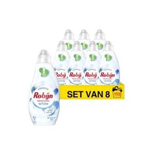 Robijn Klein & Krachtig Stralend Wit Vloeibaar Wasmiddel - 8 x 19 wasbeurten - Voordeelverpakking