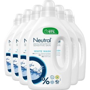 Neutral vloeibaar wasmiddel wit 1 liter (6 flessen - 120 wasbeurten)
