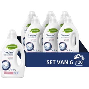 6x Neutral Vloeibaar Wasmiddel Kleur 20 Wasbeurten 1 liter