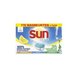 Halfjaarbox: Sun All-in-1 vaatwastabletten Citroen (175 vaatwasbeurten)
