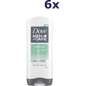 Dove Men + Care Sensitive Body + Face + Hair Wash - 6 x 400 ml