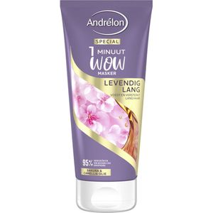 Andrelon 1 Minuut Wow Masker Levendig Lang 180 ml