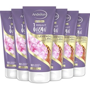 Andrelon Special Levendig Lang 1 minuut WOW masker - 6 x 180ml - Voordeelverpakking