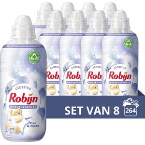 Robijn Classics Puur & Zacht Wasverzachter - 8 x 33 wasbeurten - Voordeelverpakking