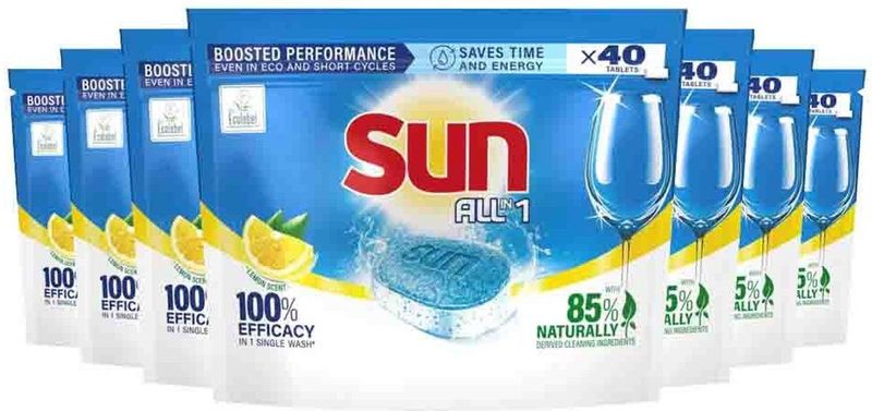 Sun - All-in-1 Vaatwastabletten - Citroen - Voordeelverpakking 100 Stuks