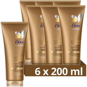 Dove Zelfbruinende vochtinbrengende crème voor gemiddelde tot donkere huid, 200 ml, 6 stuks