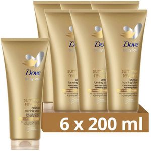 Dove Body Love Summer Revived Light-Medium Zelfbruinende Bodylotion - 6 x 200 ml - Voordeelverpakking