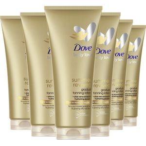 Dove Body Love Summer Revived Light-Medium Zelfbruinende Bodylotion - 6 x 200 ml - Voordeelverpakking