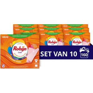 10x Robijn Wasmiddeldoekjes Color 16 stuks