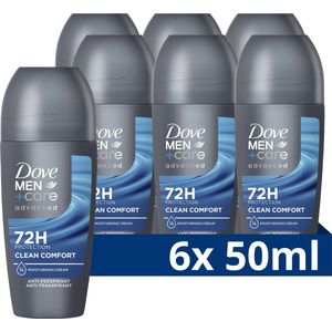 Dove Men+Care Advanced Anti-Transpirant Deodorant Roller - Clean Comfort - hard tegen zweet, zacht voor je huid - 6 x 50 ml