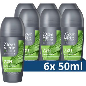 Dove Men+Care Advanced Anti-Transpirant Deodorant Roller - Extra Fresh - hard tegen zweet, zacht voor je huid - 6 x 50 ml