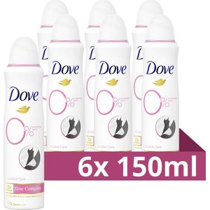 Dove 0% Aluminiumzouten Deodorant Spray - Invisible Care - bevat het 2x Action Zinc-Complex - 6 x 150 ml