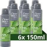 Dove Men+Care Advanced Anti-Transpirant Deodorant Spray - Extra Fresh - met anti-bacteriële geurbestrijding - 6 x 150 ml