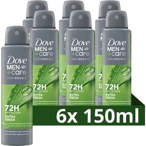 Dove Men+Care Advanced Anti-Transpirant Deodorant Spray - Extra Fresh - met anti-bacteriële geurbestrijding - 6 x 150 ml