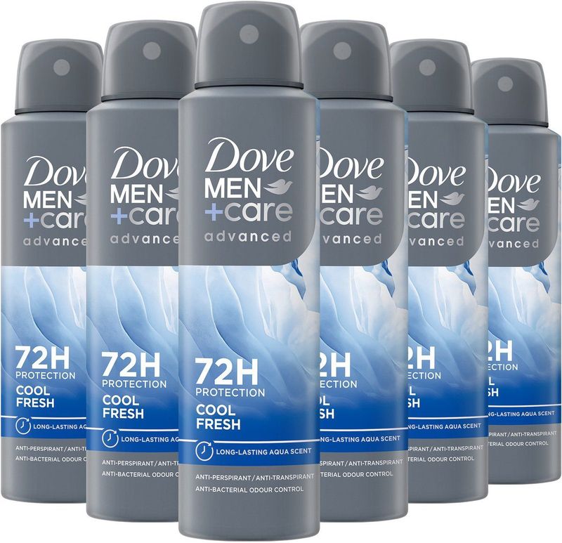 Dove Men+Care Advanced Cool Fresh Anti-Transpirant Deodorant Spray - 6 x 150 ml - Voordeelverpakking