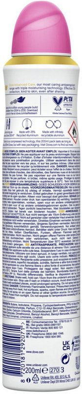 Dove - Advanced Care - Deodorant Spray - 200 ml - Alcoholvrij