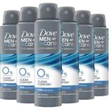 Dove Men+Care Advanced 0% Deodorant Spray - Clean Comfort - met anti-bacteriële geurbestrijding - 6 x 150 ml