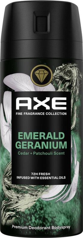 AXE Fine Fragrance Collection Emerald Geranium - Premium Deodorant Bodyspray - 150 ml