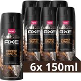 AXE Fine Fragrance Collection Copper Santal - Premium Deodorant Bodyspray - 6 x 150 ml - Voordeelverpakking