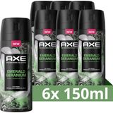 AXE Fine Fragrance Collection Emerald Geranium Premium Deodorant Bodyspray - 6 x 150 ml - Voordeelverpakking